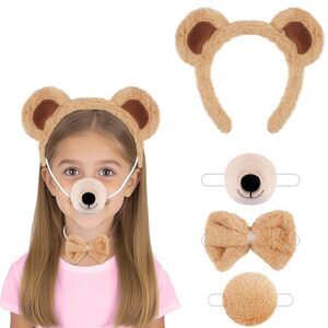 5811 Premium Brown Bear Costume Set 4pc With Plush Ears